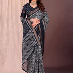 Florence Ethnic Motifs Printed Zari Kanjeevaram Saree image 3
