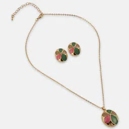 SOHI Gold-Plated Stone-Studded Jewellery Set-image-68