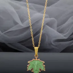 Birado Jewellery Set Of 2 Stainless Steel Gold-Plated Beaded Enamelled Pendants With Chain image 5