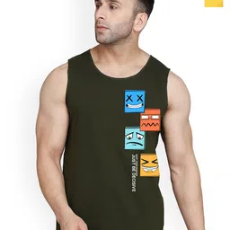 SLOWLORIS Pack Of 2 Printed Gym Innerwear Vests SL26 COMBO (LOUD YELLOW) (JUST OLIVE)-picture-23