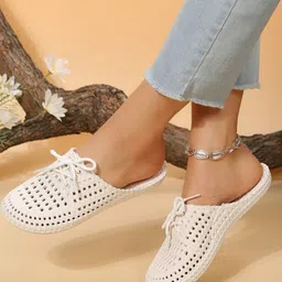 Shozie Girls Self Design Rubber Mules-picture-32