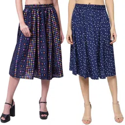 manat diva Women Printed A-line Multicolor Skirt-picture-21