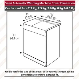 The Furnishing Tree PVC Waterproof Semi Automatic Washing Machine Cover Compatible for Intex 7.2 Kg image 5