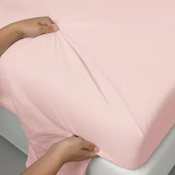 PIZUNA LINENS Pink Pure Cotton 400 TC Double Bedsheet Set 2.28 m x 2.54 m image 3