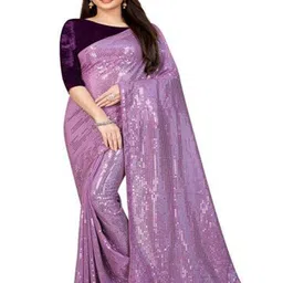 THE52 Embellished Sequinned Pure Georgette Saree-picture-25