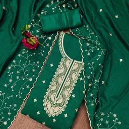 Rangtulika Ethnics Embroidered Unstitched Dress Material-picture-34