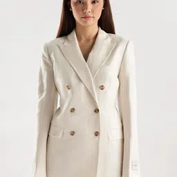 Calvin Klein Jeans Peaked Lapel Double-Breasted Blazer-image-96