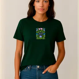 Anikmart Women Floral Printed Pure Cotton T-shirt-picture-25
