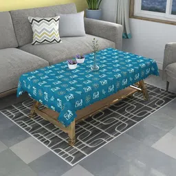 Furnishing Hut Turquoise Blue Geometric Printed 6-Seater Premium Cente Table Cover-picture-11