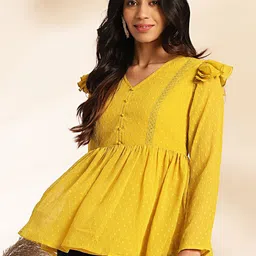KALINI Women Self Design Peplum Regular Top-picture-23