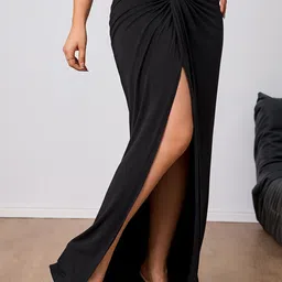 Outzidr Women Waist Twisted Pencil Maxi Skirt-picture-11