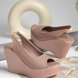 Shoetopia Women Solid Wedge Sandals-image-24