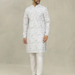 Arihant Rai Sinha Men Ethnic Motifs Printed Chikankari Kurta image 2