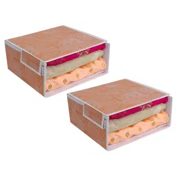 prettykrafts Orange & White 2 Pieces Reusable Multi-Utility Organisers image 1