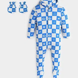 Somersault Kids Checked Hooded Cotton Sleepsuit-image-14