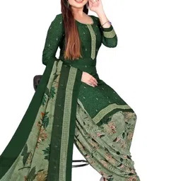 attigo Unstitched Printed Cotton Blend Kurta & Patiyala Dress Material with Dupatta image 3