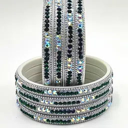 RAF DUKAN Set of 8 Artificial Stones studded Bangles image 2