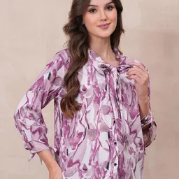 HIGHLIGHT FASHION EXPORT Women Straight Abstract Printed Casual Top image 4