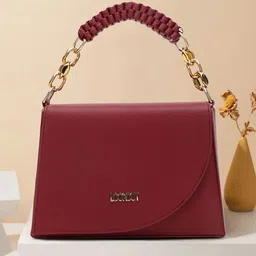 Lookout fashion Colourblocked Structured Handheld Bag with Tasselled-image-58
