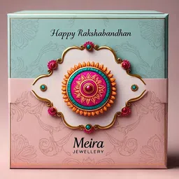 MEIRA JEWELLERY Set Of 2 Artificial Stones Studded & Beaded Thread Rakhis image 2