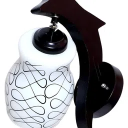 KINIS Black & Blue Cylinder Shaped Wooden Wall Lamp image 5