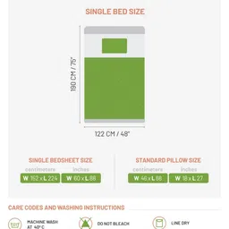 DDecor Vega Collection White Printed Cotton 144 TC Single Bedsheet Set 1.52m x 2.24m image 2