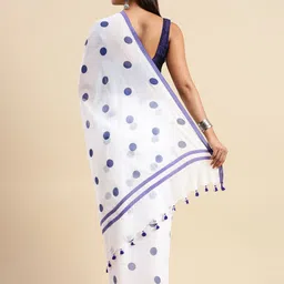 DESH BIDESH Polka Dot Pure Cotton Taant Saree image 5