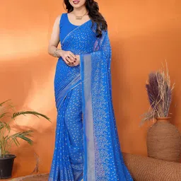 ROOP SUNDARI SAREES Embellished Gotta Patti Pure Georgette Designer Saree-picture-30