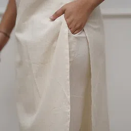 HERE&NOW Women Regular Mirror Work Kurta with Trousers image 4