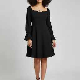 glitchez Flared Sleeve Fit & Flare Dress image 4