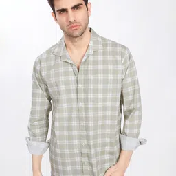 THE BEETEL HOUSE Men Comfort Slim Fit Checked Spread Collar Cotton Casual Shirt-picture-20