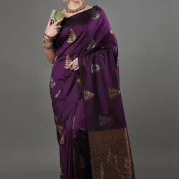 Moda Rapido Woven Design Zari Silk Blend Handloom Banarasi Saree image 5