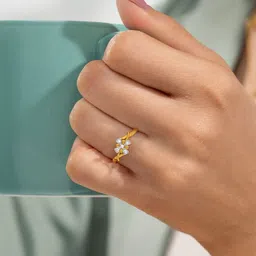 KISNA DIAMOND AND GOLD JEWELLERY Women 14KT Yellow Gold Finger Ring Diamond 0.04g-picture-27