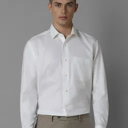 Luxure by Louis Philippe Men Spread Collar Solid Cotton Formal Shirt-picture-19