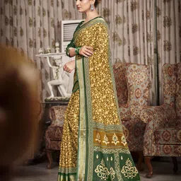 all about you Ethnic Motifs Printed Saree with Woven Design Border image 4