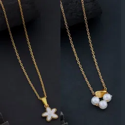 SZN Set Of 2 Gold-Plated Pearls Beaded Minimal Link Chains-picture-34