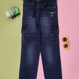 V-Mart Boys Cotton Regular Fit Mid-Rise Light Fade Stretchable Jeans-picture-23