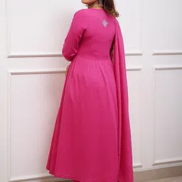 Siya Fashion Women Ethnic Motifs Embroidered Empire Kurta with Trousers & With Dupatta image 2