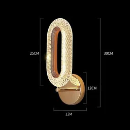 Jaraya Gold-Toned & Gold-Toned Textured Acrylic Contemporary Abstract Shaped Shaped Wall Lamp image 5