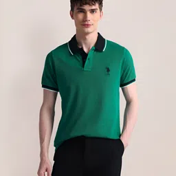 U.S. Polo Assn. Men Solid Polo Collar Cotton Slim Fit T-Shirt-picture-43