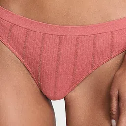 Victoria's Secret Striped Seamless Low-Rise Thong Briefs image 2