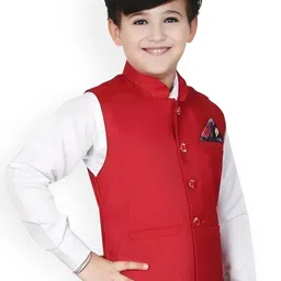 Qitty Boys Solid Stand Collar Nehru Jacket image 2