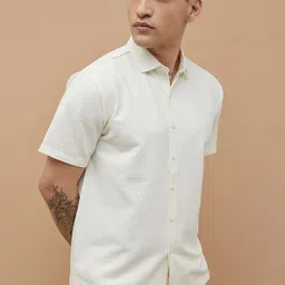 Bossini Men Textured Spread Collar Cotton Casual Shirt-image-48