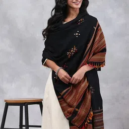 Fabindia Woven Design Pure Wool Shawl image 4