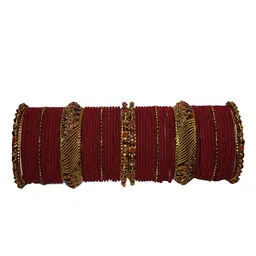 trylo fashion Set Of 58 Zircon Studded Bangle-image-12