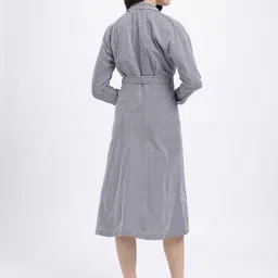 glitchez Striped Belted Midi Shirt Dress image 5