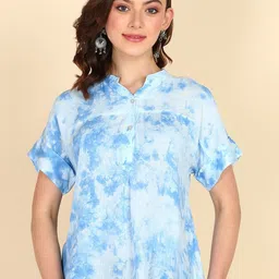 CORSICA Women Tie and Dye Mandarin Collar Top-picture-33