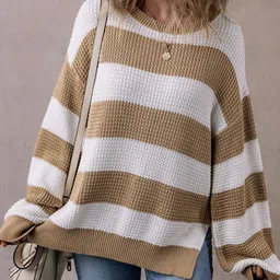 StyleCast Women Striped Round Neck Long Sleeves Pullover-image-34