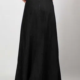 Tripursundari Fashion Buttoned A-Line Full Length Denim Skirt image 4