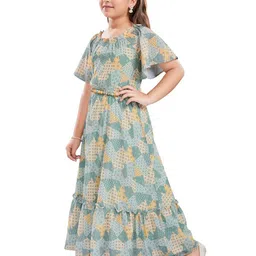 Lei-Chie Floral Print Flared Sleeve Chiffon Maxi Dress image 4